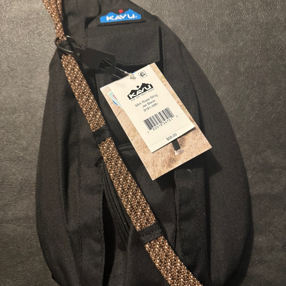 Kavu Jet Black Mini Rope Sling with Textured Strap